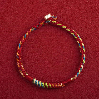 Buddha Stones "may You Be Safe and Lucky in the Year Ahead" Multicolored Bracelet