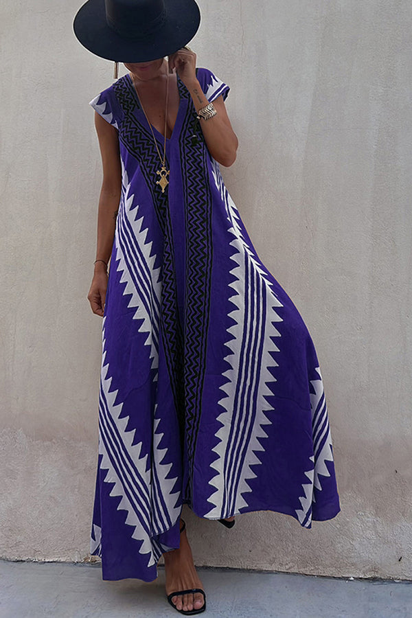Beach Dates Print A-line Maxi Dress