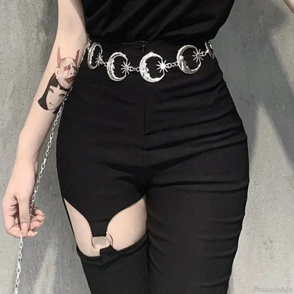 Gold Gothic Chain Lunar Solar Metal Belt