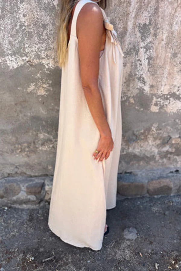 Embellished Sleeveless Loose Maxi Dress