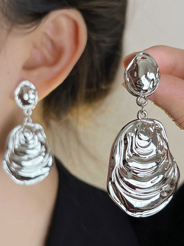 Geometric Pleated Color Drop Earrings Earrings Accessories