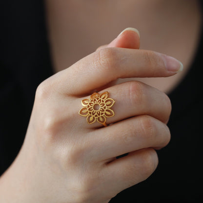 Filigree Lotus Flower Rings