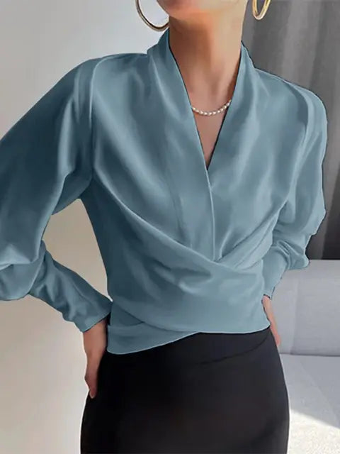 Mirelythea – V-neck ’s Blouses With Puff Sleeves
