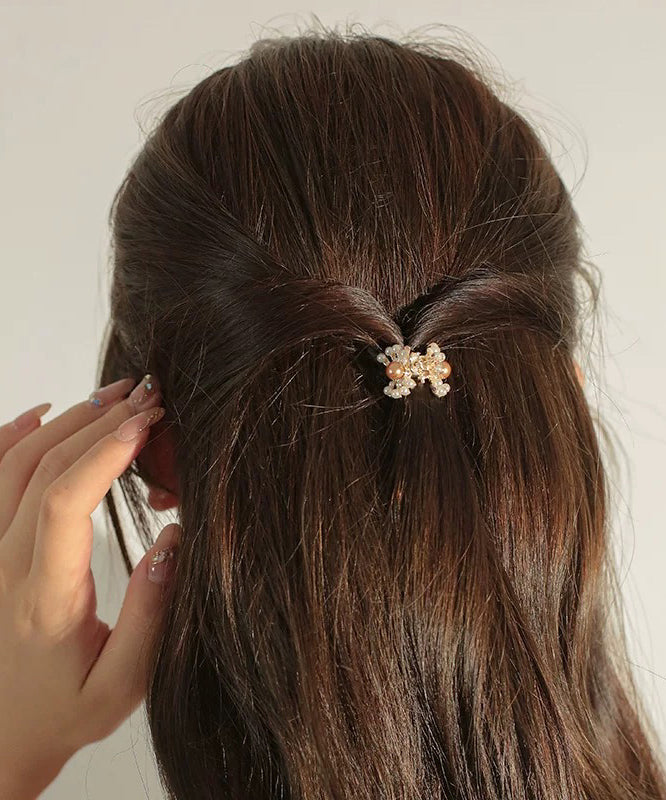 Gold Alloy Pearl Four Combinations Hairpin