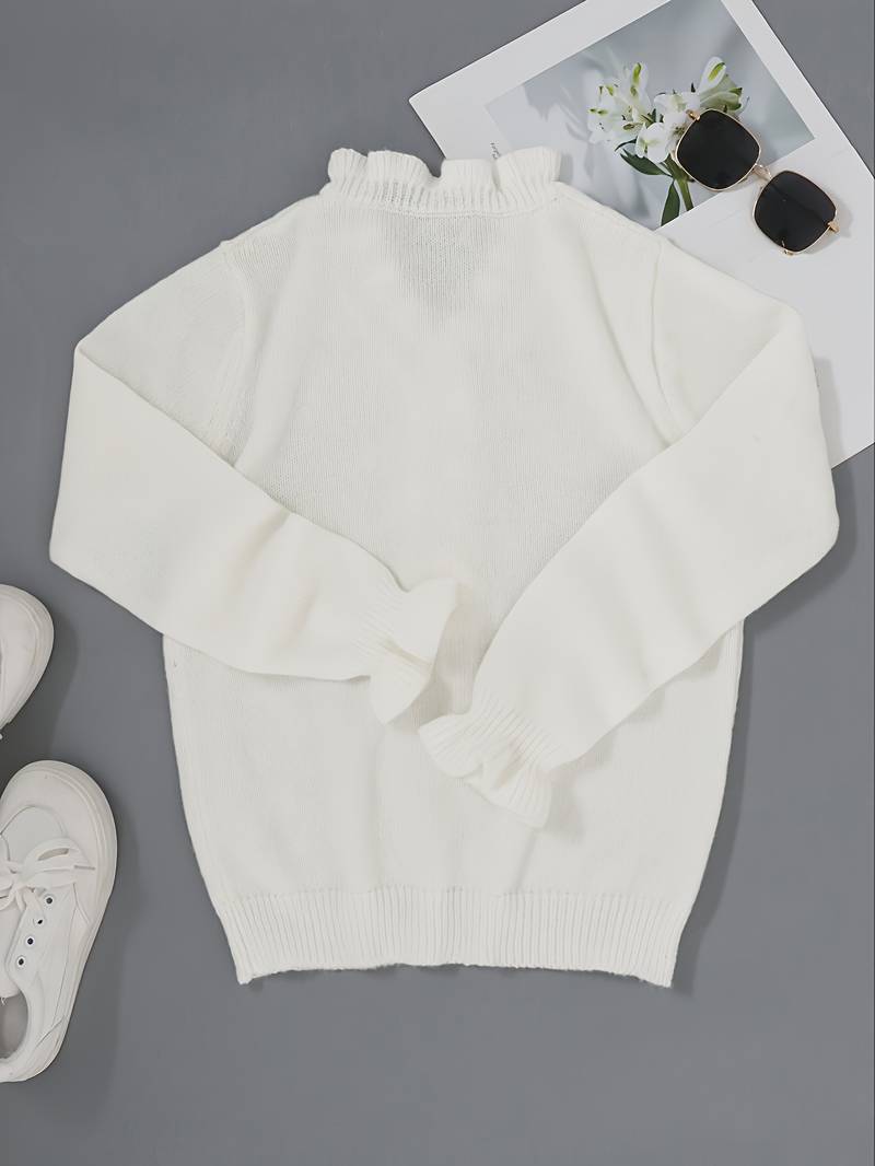 Darcey | Ruffle Blouse With Decorative Buttons for
