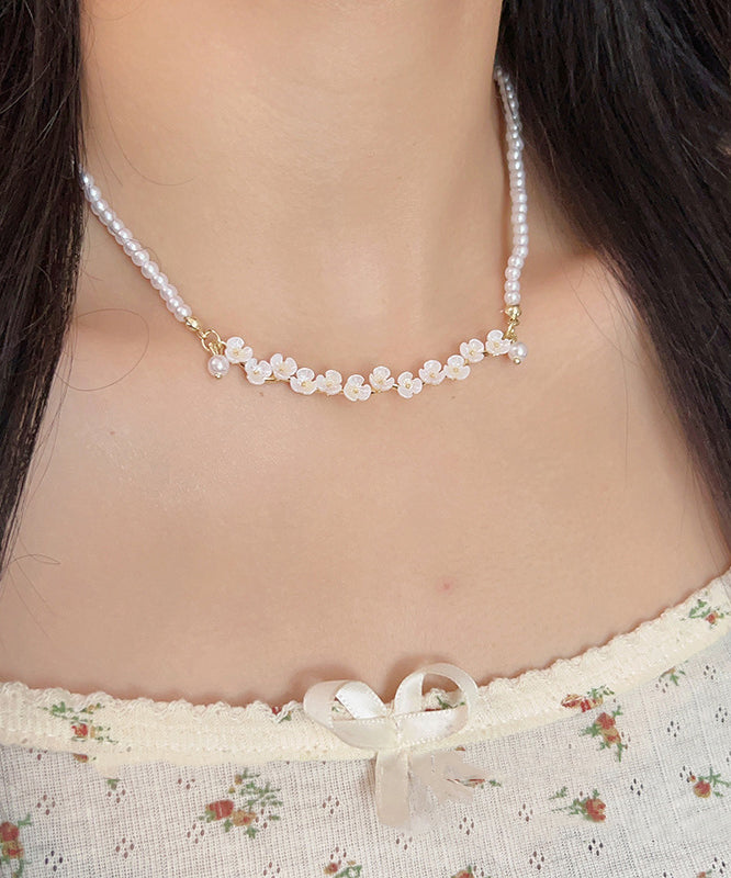 White Alloy Pearl Princess Necklace