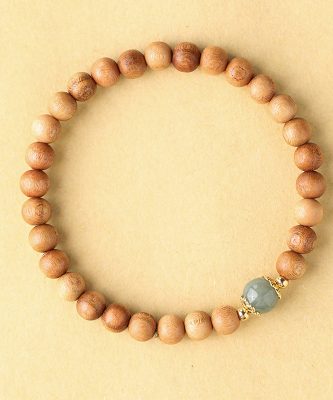 Yellow Jade Mahogany Beading Bracelet