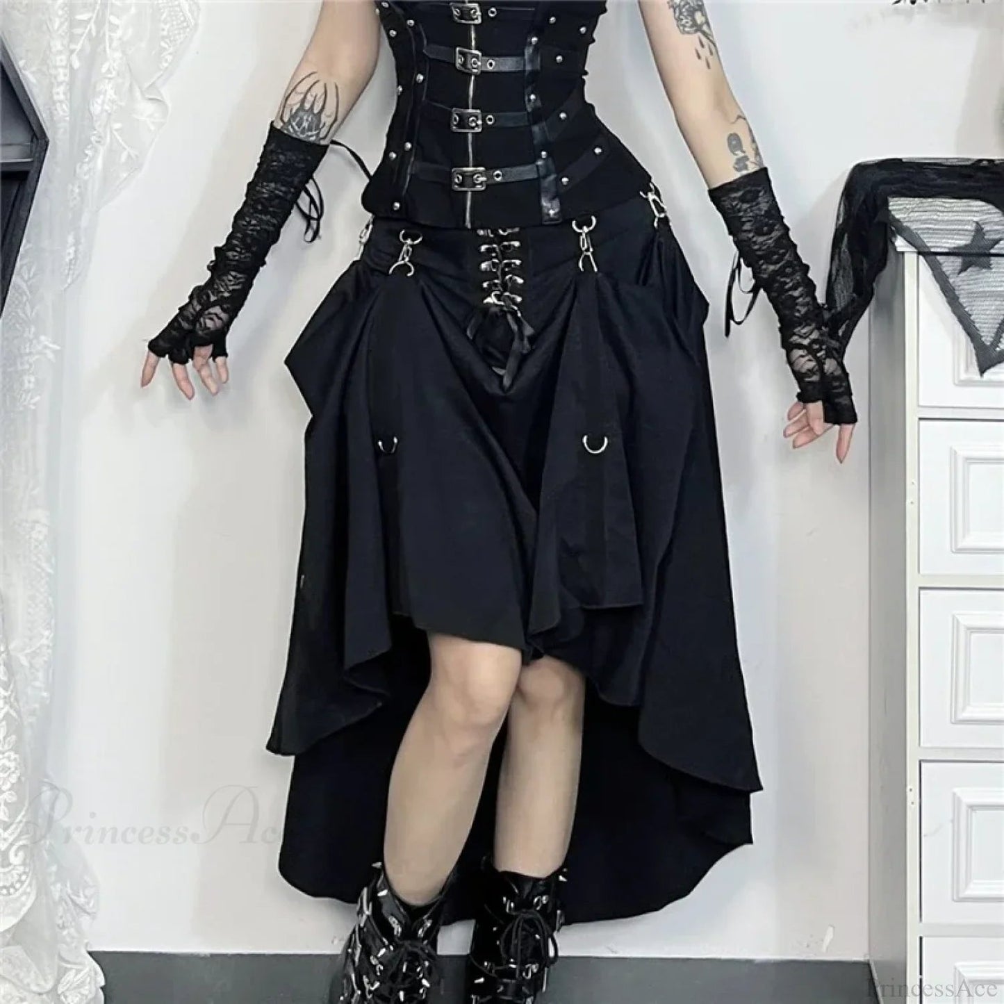 Acubi Black Swing A-line Skirt