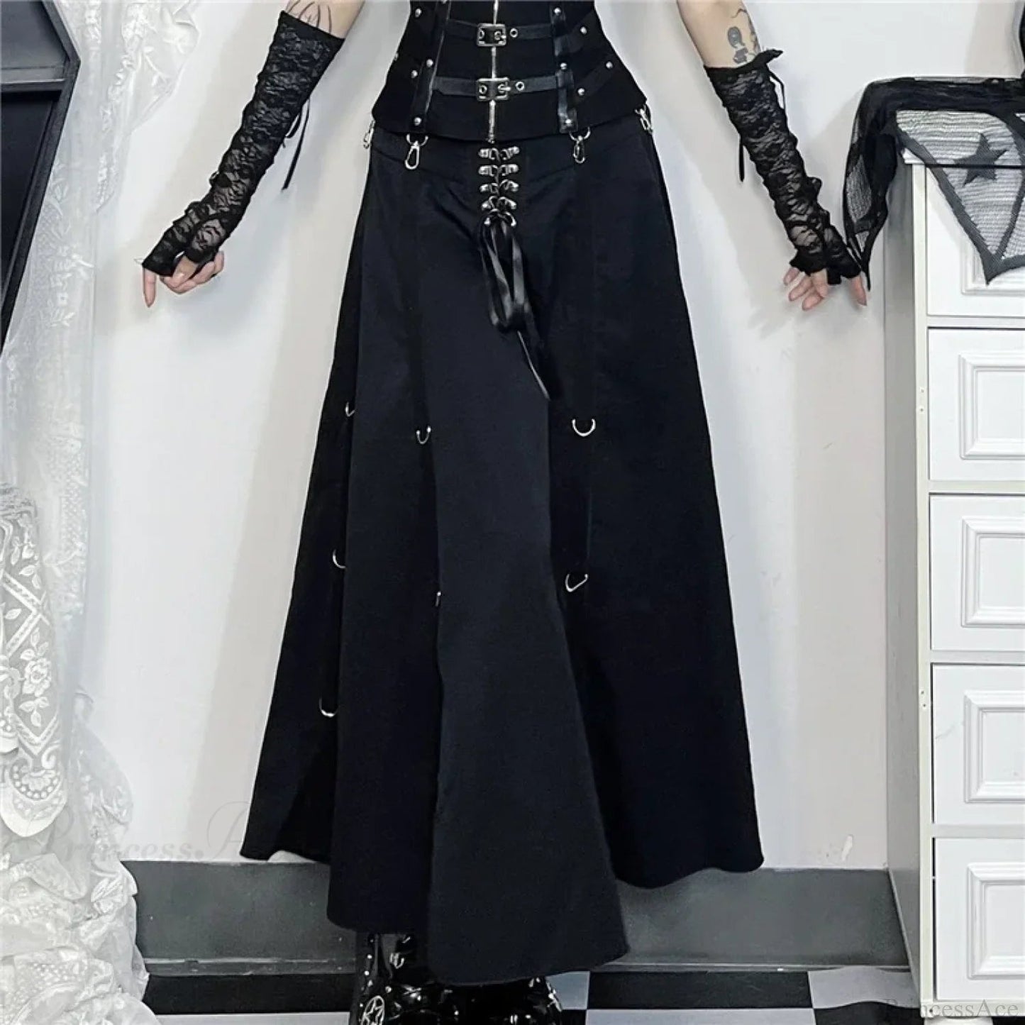 Acubi Black Swing A-line Skirt