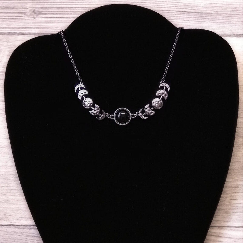 Eternal Enchantment: Moon Goddess Black Onyx Necklace