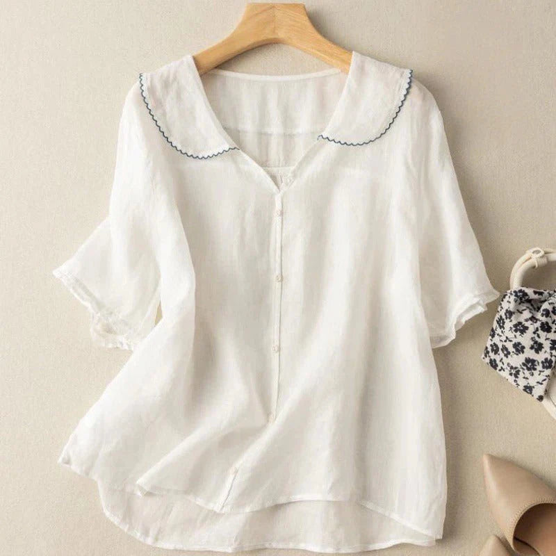Cheena - Classic Linen Blouse