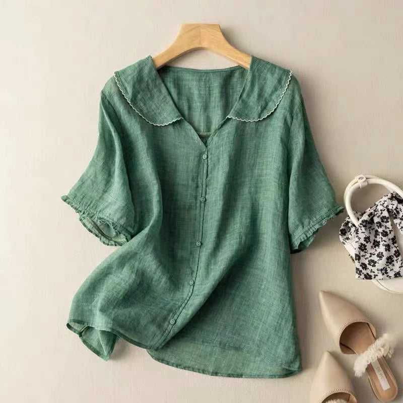 Cheena - Classic Linen Blouse