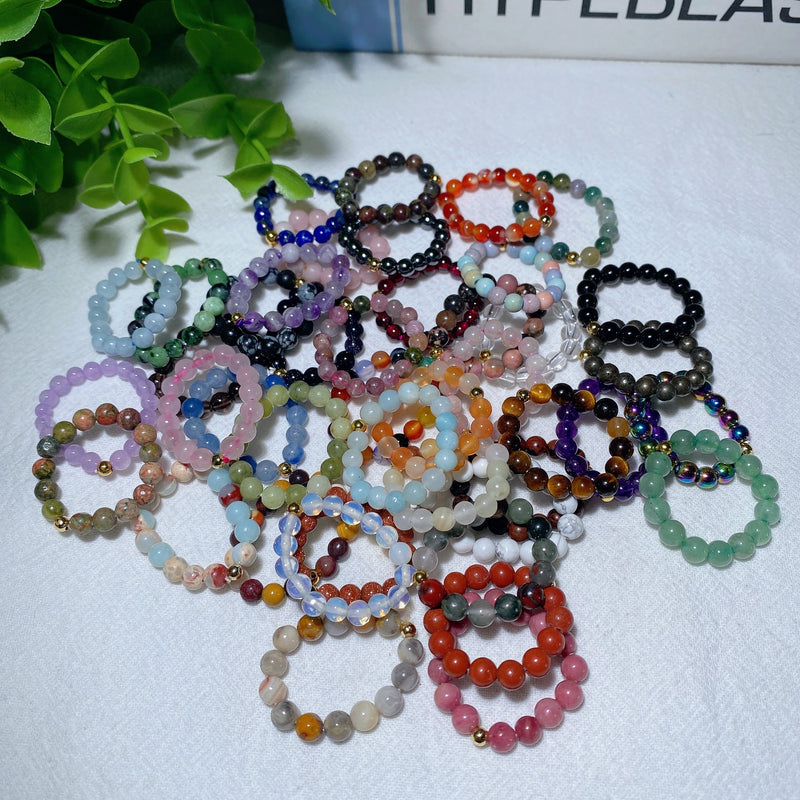 Adjustable Mixed Crystal Healing Spiritual Ring for Meditation