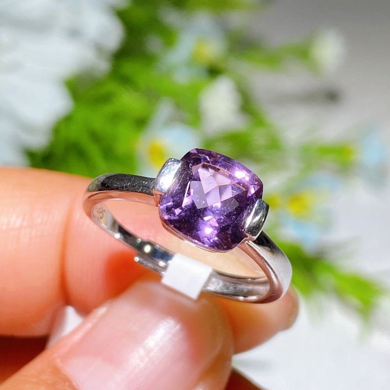 Adjustable S925 Crystal Healing Ring With Multi Gemstones