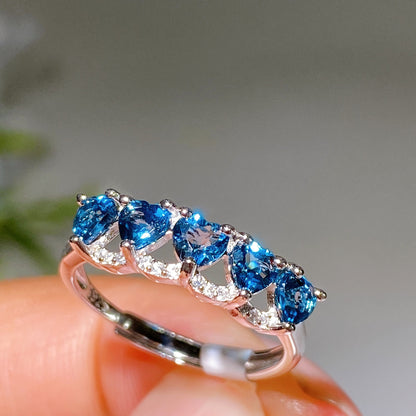 Adjustable S925 Crystal Healing Ring With Multi Gemstones