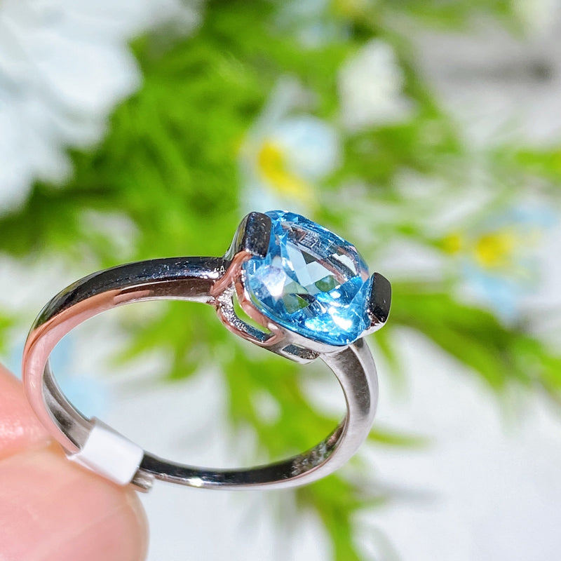 Adjustable S925 Crystal Healing Ring With Multi Gemstones
