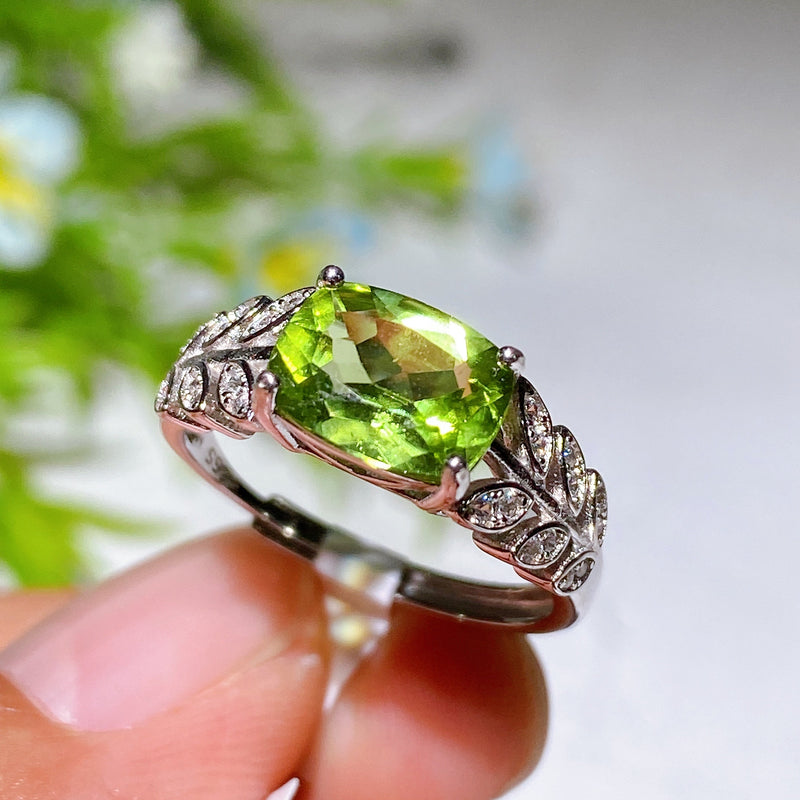 Adjustable S925 Crystal Healing Ring With Multi Gemstones