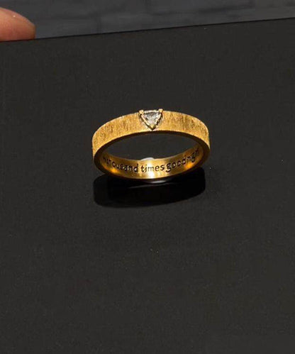 New Gold Sterling Silver Overgild Zircon Graphic Rings