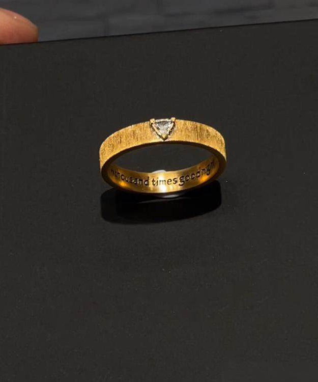 New Gold Sterling Silver Overgild Zircon Graphic Rings