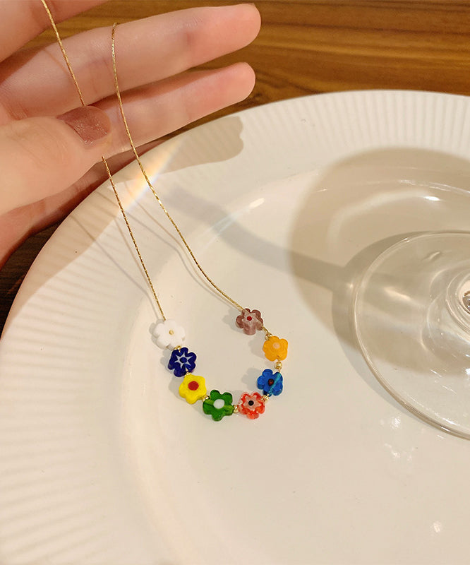 Rainbow Overgild Coloured Glaze Beading Necklace