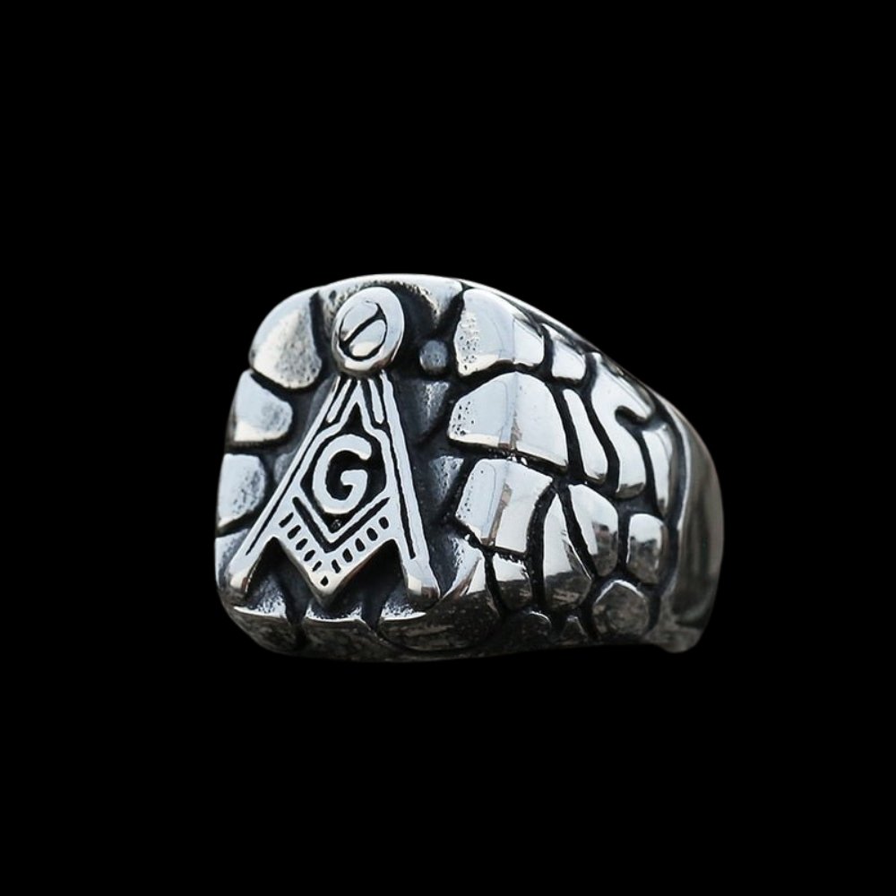 Ag Stone Masonic Ring