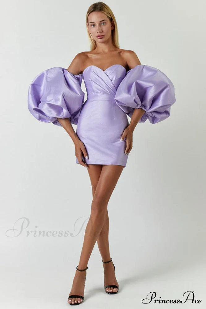 Alexandrine Puff Stylish Sleeve Mini Dress