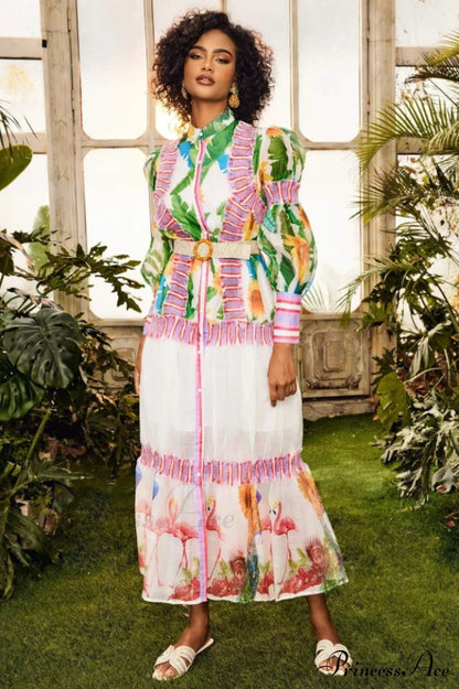 Alina Lantern Charming Sleeve Maxi Dress