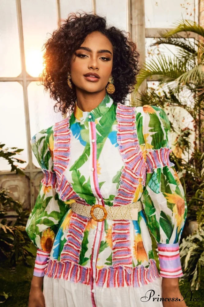 Alina Lantern Charming Sleeve Maxi Dress