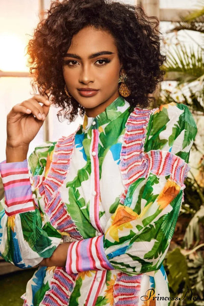 Alina Lantern Charming Sleeve Maxi Dress