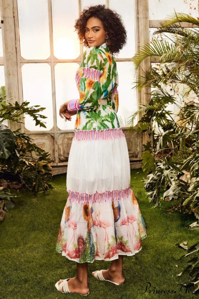 Alina Lantern Charming Sleeve Maxi Dress