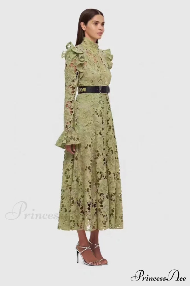 Aliyah Lace Charming Sleeve Midi Dress