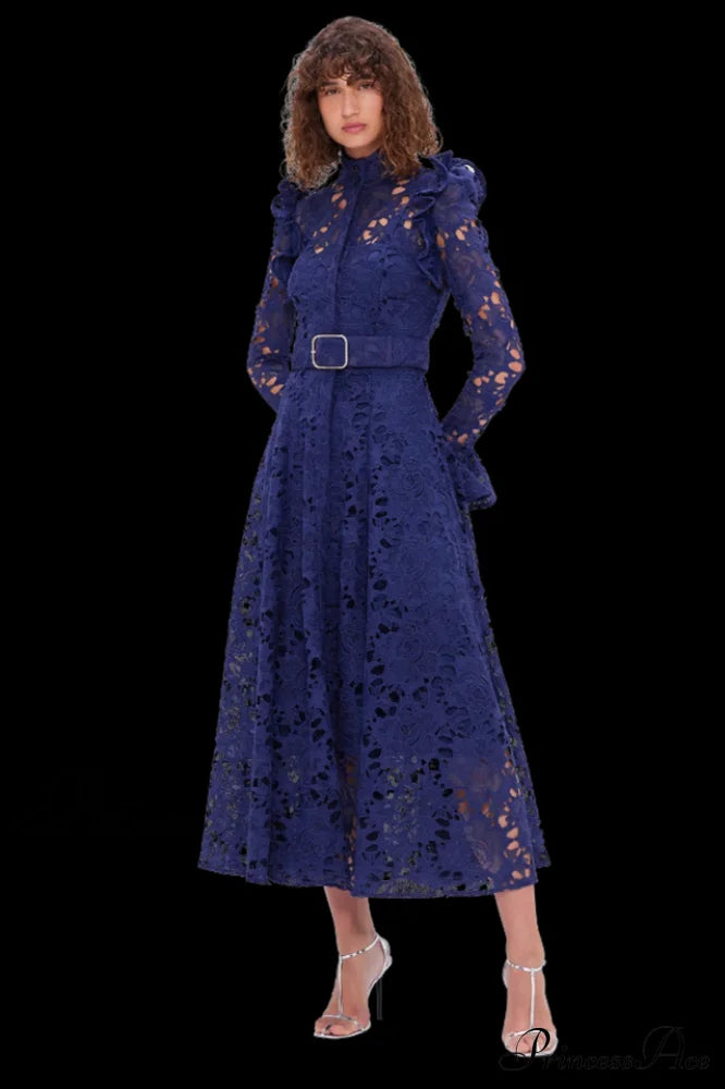 Aliyah Lace Charming Sleeve Midi Dress