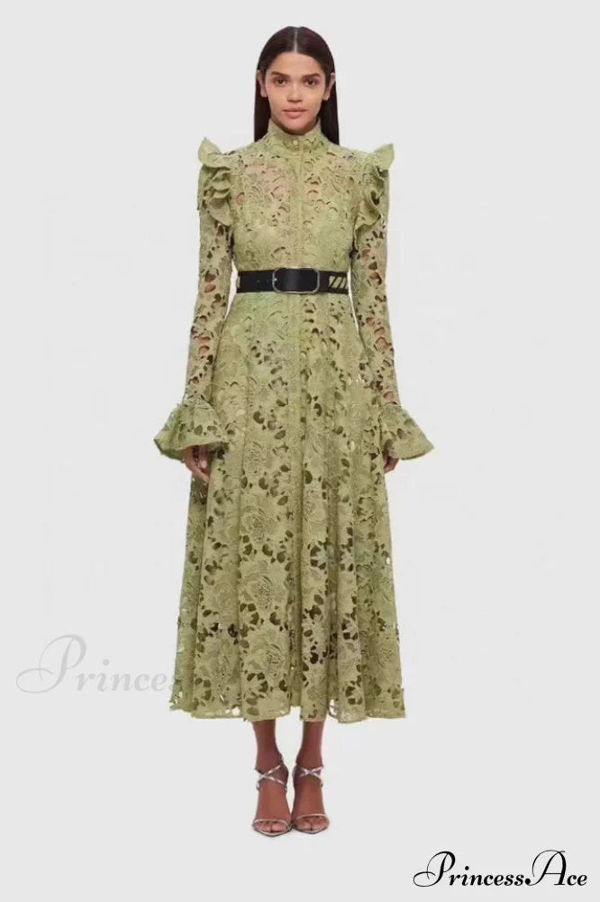Aliyah Lace Charming Sleeve Midi Dress