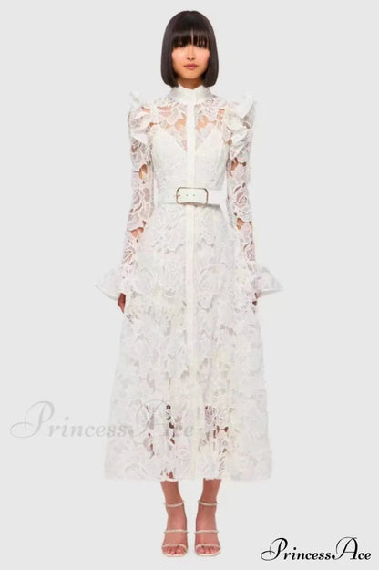 Aliyah Lace Charming Sleeve Midi Dress