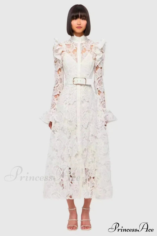 Aliyah Lace Charming Sleeve Midi Dress