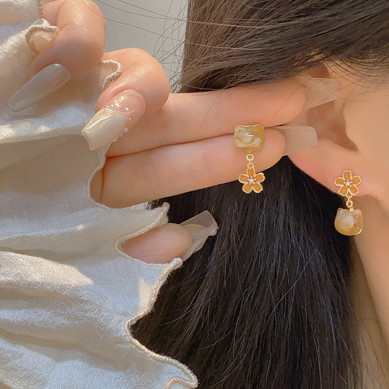Amber Cat Earrings