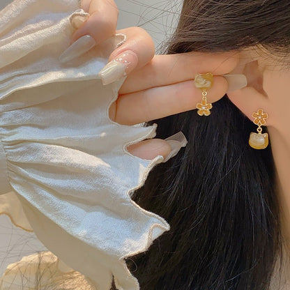 Amber Cat Earrings