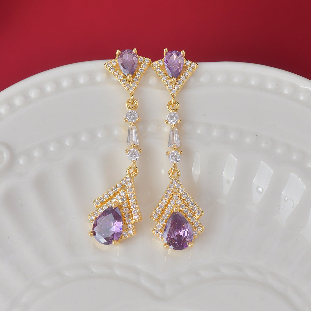 Amethyst Baroque Drop Earrings