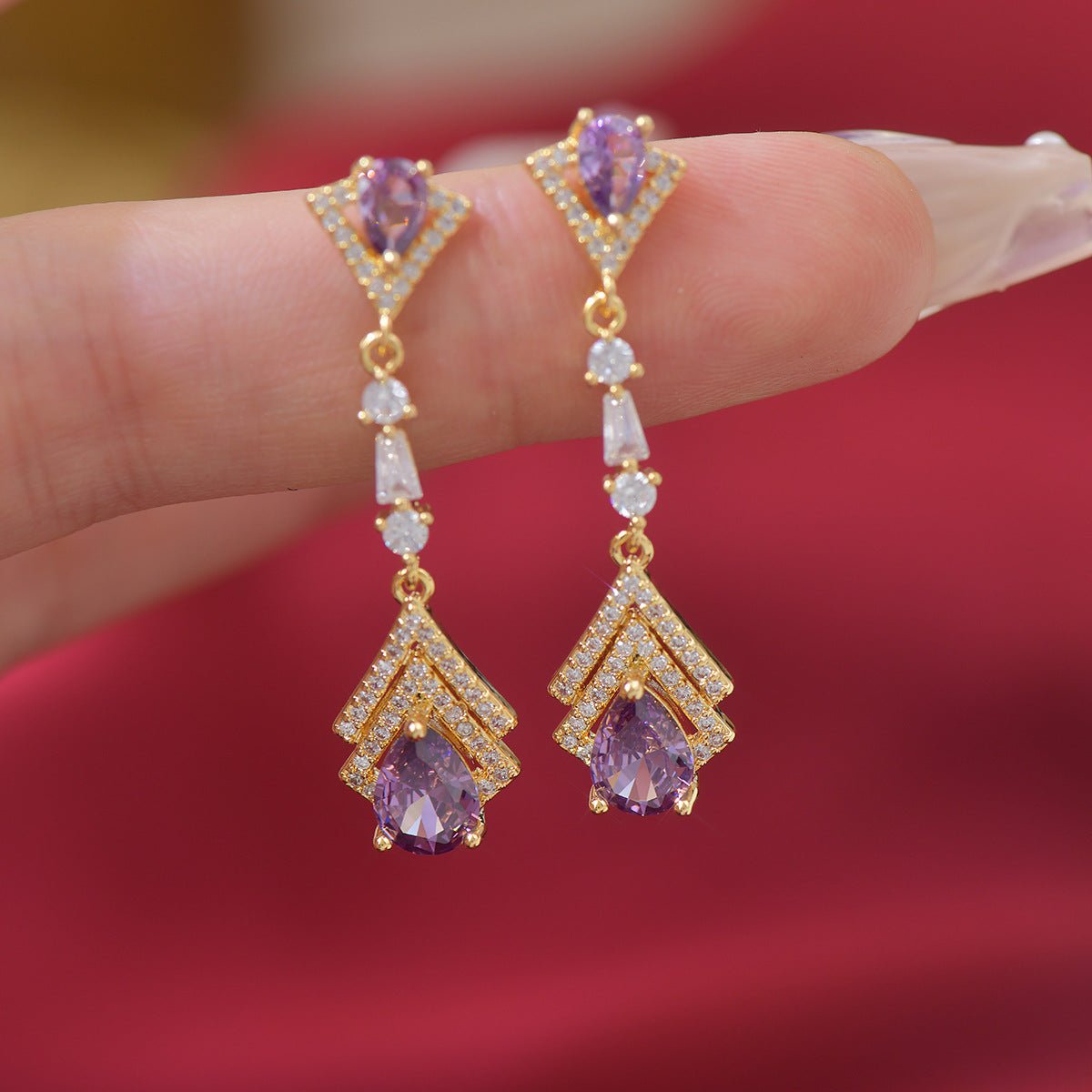 Amethyst Baroque Drop Earrings