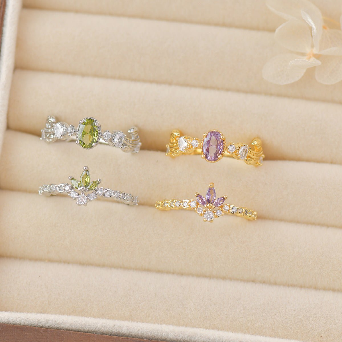 Amethyst Rococo Ring Set