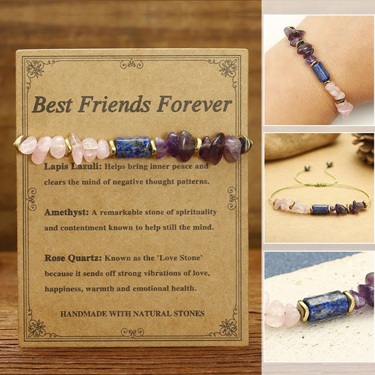 Amethyst Rose Quartz Lapis Lazuli Healing Bracelet