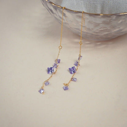 Amethyst Threader Earrings