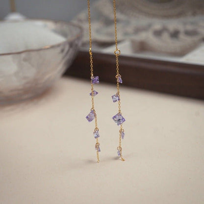 Amethyst Threader Earrings