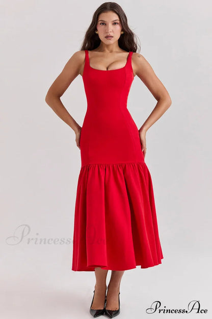 Amore Dropped Stylish Waist Midi Dress