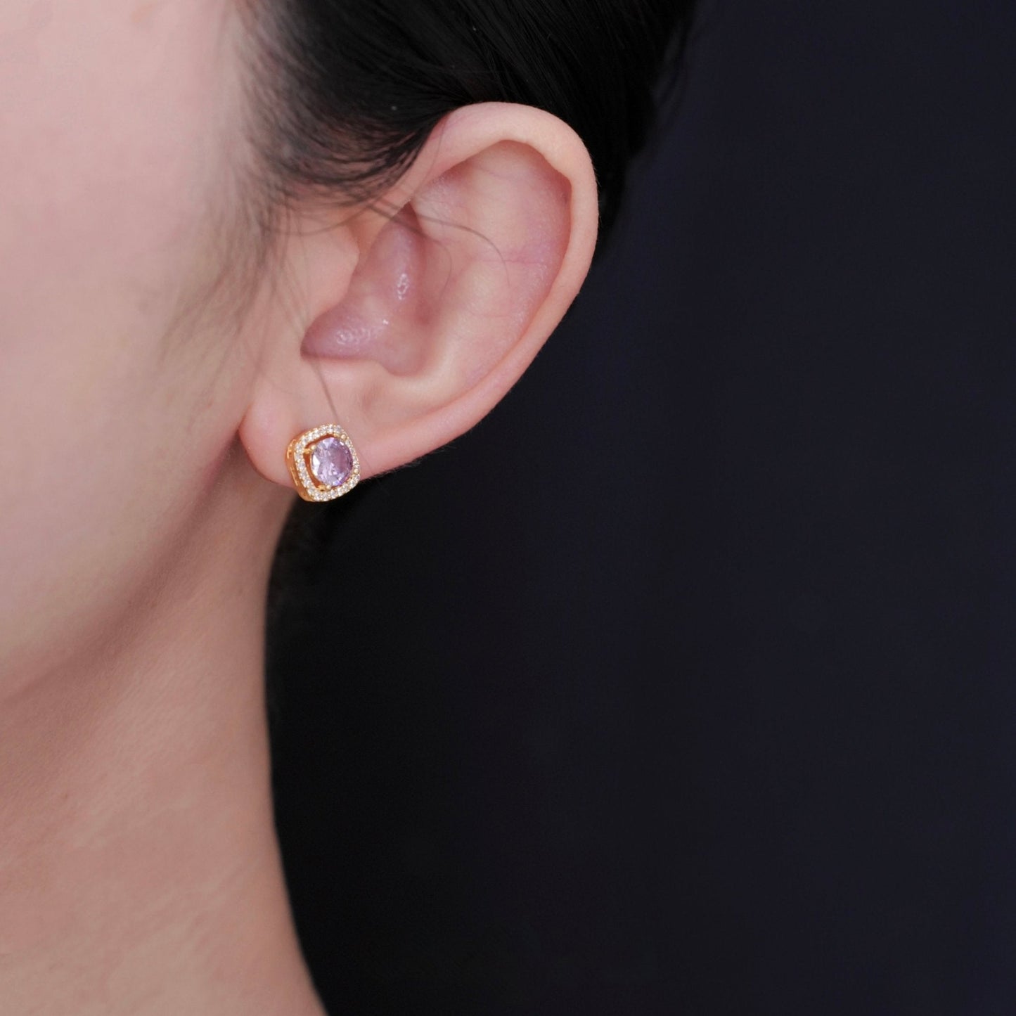Angelica Amethyst Stud Earrings