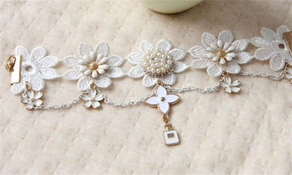 Flower White Lace Anklet