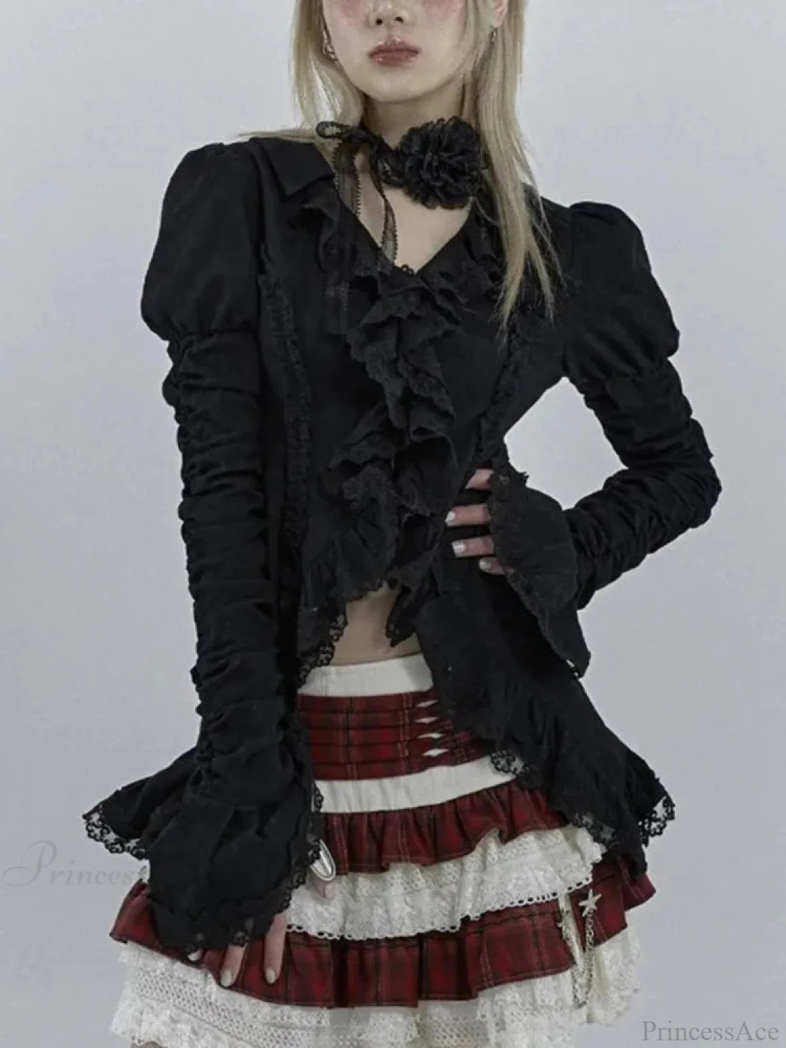 Antique Extended Sleeve Lace Blouse