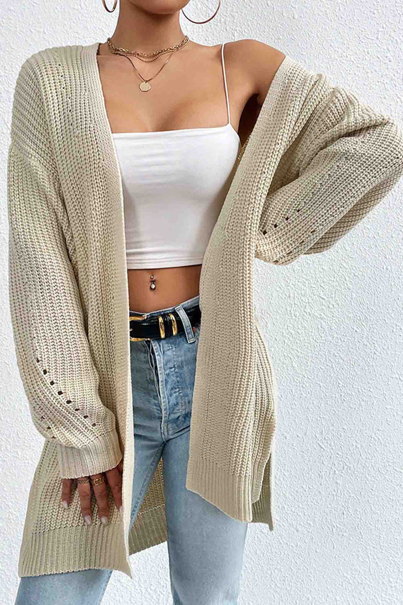 Open Front Mid-length Cardigan