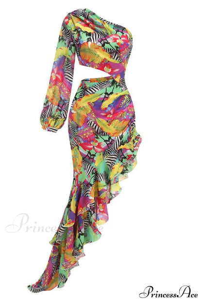 Asfrid Printed Stylish Maxi Dress