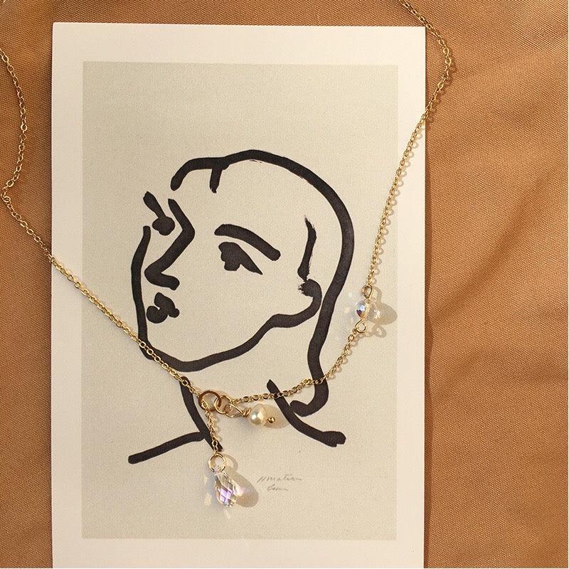 Austrian Crystal Pearl Necklace